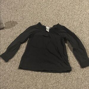 H&M Elegant Black Gathered Blouse